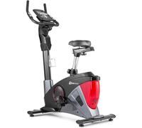 Hop-Sport Vélo d'appartement magnétique, Roue d'inertie 13kg, Vélo stationnaire Apollo, 32 Niveaux de résistance, Bluetooth, Rouge