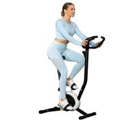 Hop-Sport Vélo d'Appartement Mécanique HS-010H Rio, Compact, Résistance Réglable, Ordinateur d'Entraînement, Pédales Antidérapantes, Selle Réglable, Jusqu'à 120 kg, Blanc Blanc G