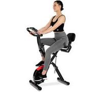 Hop-Sport Vélo d'appartement pliable avec dossier HS-3030X Apeks, Vélo fitness magnétique X-Bike, Écran LCD, 10 niveaux de résistance, Capteurs de pouls et Roue d'Inertie de 5 kg, Charge max. 120 kg,