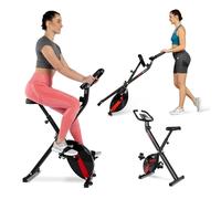 HOP-SPORT® Vélo d'appartement Pliable HS-3020X Quest, Roue d’inertie 4 kg, Vélo de Fitness X-Bike, Écran LCD et 10 Niveaux de résistance magnétique, Cardio à Domicile
