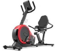 Hop-Sport Vélo d'appartement Semi-allongé HS-060L Pulse, Vélo Assis avec Dossier, 8 niveaux de Résistance magnétique, Roue d'inertie de 15 kg, Écran LCD, Rouge Noir/Rouge G