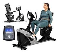 Hop-Sport Vélo d'appartement Semi-Allongé HS-070L Helix Avec Bluetooth & App, 16 Niveaux de Résistance, Masse d'inertie 18,5 kg, Siège réglable, Ordi multifonctionnel, Roulettes de transport, Poids ma