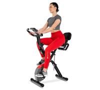 Hop-Sport Vélo d'appartement X-Bike pliable avec dossier HS-3030X Apeks, Résistance magnétique 10 niveaux, Roue d'inertie 5kg, Gris