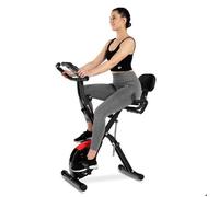 Hop-Sport Vélo d'appartement X-Bike pliable avec dossier HS-3030X Apeks, Résistance magnétique 10 niveaux, Roue d'inertie 5kg, Noir