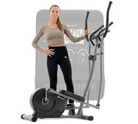 Vélo elliptique d'appartement, Hop-Sport HS-2050C Cosmo, Masse d'inertie 9 kg, Résistance magnétique à 8 niveaux, Max 100kg, Argent