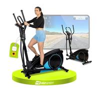 HOP-Sport® Vélo elliptique d'appartement HS-060C Blaze, Roue d'inertie 17,5 kg, Contrôle par Application, Fonction HRC, 32 Niveaux de résistance, Poids Max. de l'utilisateur 150 kg, Bleu