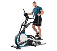 Hop-Sport Vélo elliptique d’appartement HS-250CF Jucon jusqu'à 150 kg + tapis - Machine Elliptique électromagnétique pliable 32 Niveaux de Résistance, Poids d’inertie de 24 kg, Porte Tablette, Compteur Écran, Port USB, Bluetooth Noir