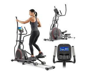 HOP-Sport® Vélo elliptique d'appartement Pliable HS-095CF Prizm, Roue d'inertie 30 kg, Résistance électromagnétique 32 Niveaux, iConsole+ Training, Poids Max. d’utilisateur 135 kg, Gris