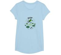 Hop to It : Leaping Frog Motivational Pond Life T-Shirt, Fille, Bleu Céleste, S