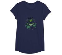 Hop to It : Leaping Frog Motivational Pond Life T-Shirt, Fille, Bleu Marine, S