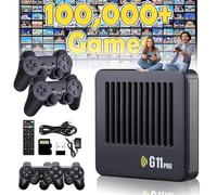 HOPASRISEE 2026 New Retrowave G11 Pro Game Box, 4K Retro Games Console with Wireless Controllers, Plug in Games Console for TV, Reliving Your Childhood Memories(64G-50000-4 controller)