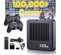 HOPASRISEE 2026 New Retrowave G11 Pro Game Box, 4K Retro Games Console with Wireless Controllers, Plug in Games Console for TV, Reliving Your Childhood Memories(256G-100000-2 controller)