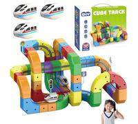 HOPASRISEE Clickrail Electric Train Set Flexible Race Track, Magic Rail Block, Antigravity 3D Embedded Layouts Flexible Race Track, Keep Children Away from Electronic Devices(124+1 Pcs)
