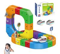 HOPASRISEE Clickrail Electric Train Set Flexible Race Track, Magic Rail Block, Antigravity 3D Embedded Layouts Flexible Race Track, Keep Children Away from Electronic Devices(52+1 Pcs)