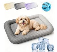 HOPASRISEE Cooling Gel Mat for Pets Summer Heat Relief Pad, Breathable Non-Toxic Cool Sleeping, Waterproof Easy Clean Cooling Mat with Anti-Slip Bottom for Indoor Outdoor Use (Gray,40 * 50cm)