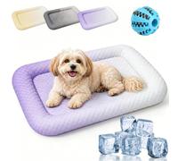 HOPASRISEE Cooling Gel Mat for Pets Summer Heat Relief Pad, Breathable Non-Toxic Cool Sleeping, Waterproof Easy Clean Cooling Mat with Anti-Slip Bottom for Indoor Outdoor Use (Purple,50 * 65cm)
