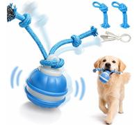 HOPASRISEE Interactive Smart Rolling Pet Ball, Active Rolling Ball with Tail, 360° Interactive Dog Ball with Birds Chirping & Light, 3 Smart Modes, Relieve Boredom, for Small Medium Large Dogs (Blue)