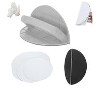 HOPASRISEE Outil de ponçage d'angle Semi-Circulaire Multifonctionnel, kit de Micro-Ponceuse portative autocollante de 9 Pouces avec Papier de Verre, Polissage et meulage for Murs et Coins(180 Mesh)