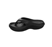 HOPASRISEE Pillow Arch Support Flip Flops for Women, Lightweight Shock-Absorbing Comfortable Cloud Non-Slip Thick Sole Slides, Soft Summer Beach Shoes, Walking Sandals(Black,38-39)