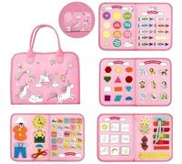 HOPASRISEE Toddla Montessori Busy Board, Montessori Busy Board, Toddler Busy Book for Children Aged 18 Months to 5 Years, Sensory Boards Suitable for Home, Car, Travel(E)
