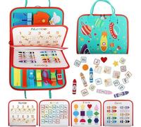 HOPASRISEE Toddla Montessori Busy Board, Montessori Busy Board, Toddler Busy Book for Children Aged 18 Months to 5 Years, Sensory Boards Suitable for Home, Car, Travel(D)