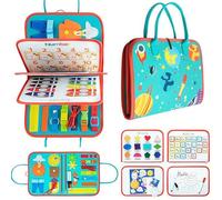 HOPASRISEE Toddla Montessori Busy Board, Montessori Busy Board, Toddler Busy Book for Children Aged 18 Months to 5 Years, Sensory Boards Suitable for Home, Car, Travel(F)