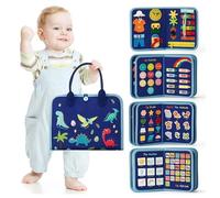 HOPASRISEE Toddla Montessori Busy Board, Montessori Busy Board, Toddler Busy Book for Children Aged 18 Months to 5 Years, Sensory Boards Suitable for Home, Car, Travel(C)