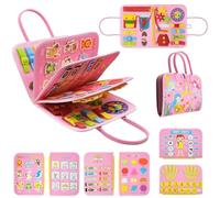 HOPASRISEE Toddla Montessori Busy Board, Montessori Busy Board, Toddler Busy Book for Children Aged 18 Months to 5 Years, Sensory Boards Suitable for Home, Car, Travel(J)