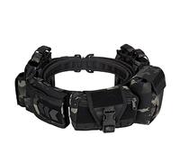 HOPBLOCK Ceinture tactique militaire réglable pour homme, avec poche à cartouche, en nylon, à dégagement rapide, pour l'extérieur, le travail, la chasse