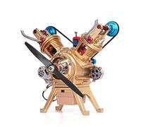 HOPBLOCK Kit de moteur V2 en métal - Deux cylindres - Pour les amateurs de technologie - Pour adultes