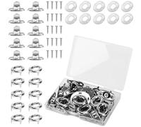 Hopbucan 10 Ensembles de Fixations à Verrouillage Rotatif de Qualité Marine, Bouton Tournant, Œillet, pour Toile, Bateaux, Voiliers, Camping-Cars, Boutons Tournants de Fixation