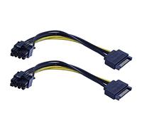 Hopbucan 10 PièCes Nouveau Câble d'alimentation PCI-E 15 Broches Mâle à 8 Broches (6 + 2) Câble 20 Cm Câble 15 Broches à 8 Broches Câble 18AWG