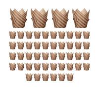 Hopbucan 50 Pièces Style Journal Cupcake Liner Tasse de Cuisson pour Fête de Mariage Tulipe Muffin Cupcake Tasse en Papier Gâteau Résistant à L' Facile à Utiliser G