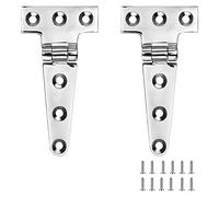 Hopbucan Charnières en T de qualité marine, 4 x 2, charnières de bateau, silencieuses, en acier inoxydable 316 résistant, avec vis (2 pièces)