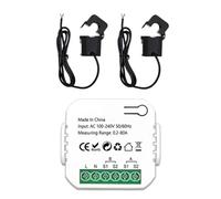 Hopbucan Compteur D'énergie ZigBee 2 Canaux Bidirectionnel avec Capteur de Courant Tuya Smart Moniteur Puissance 80A 110 V/240 V Passerelle Requis