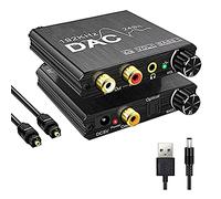 Hopbucan Convertisseur audio numérique vers analogique 192 kHz avec réglage des basses et du volume, Spdif numérique/optique/coaxial vers stéréo analogique