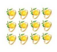 Hopbucan Lot de 12 porte-serviettes au citron d'été Fruits tropicaux Décoration de boucle de serviette pour fête d'anniversaire d'été