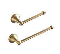 Hopbucan Lot de 2 Accessoires de Salle de Bain - Porte-Serviettes et Toilettes Porte-Papier Support en Laiton Antique, Bronze brossé
