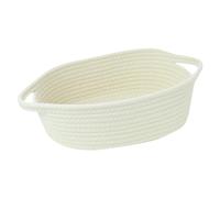 Hopbucan Paniers de Rangement en Corde, Panier Tissé, Paniers Portables en Coton pour Vêtements, Literie, Serviettes, Durables, Faciles à Utiliser, S Blanc Crème