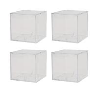 Hopbucan Vitrine de Baseball 4 PièCes, BoîTes D'Affichage en Acrylique AntipoussièRe ProtéGéEs Contre Les UV, Vitrine Transparente pour Balle de Souvenirs de Baseball