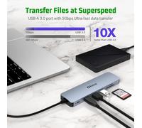 Hopday Hub Usb C,Adaptateur Usb C 6 En 1 Pour Macbook Air/Pro,Station D'Accueil Double Affichage 4K Hdmi