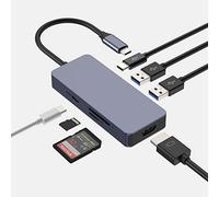 HOPDAY Hub USB C, Station d'accueil, 7-in-1 USB C Adaptateur Double Moniteur avec PD 100W, 4K-HDMI, USB A/C 3.0 Port, SD/TF Card Reader, Compatible avec MacBook Pro/Air, iMac Pro, Dell/Lenovo