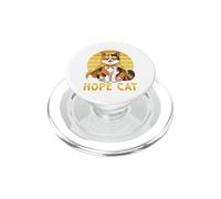 Hope Cat Calico Ruban Jaune pour Sensibilisation au Cancer PopSockets PopGrip pour MagSafe