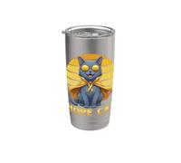 Hope Cat Chartreux Ruban Jaune Sensibilisation au Cancer Enfant Gobelet isotherme en acier inoxydable double paroi