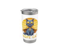 Hope Cat Chartreux Ruban Jaune Sensibilisation au Cancer Enfant Gobelet isotherme en acier inoxydable double paroi