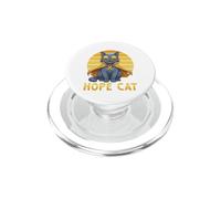 Hope Cat Chartreux Ruban Jaune Sensibilisation au Cancer Enfant PopSockets PopGrip pour MagSafe