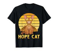 Hope Cat Devon Rex Ruban Jaune pour Sensibilisation au Cancer T-Shirt