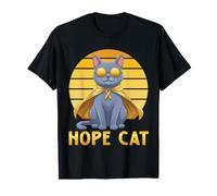 Hope Chat Russe Ruban Bleu Jaune Enfant Cancer Soutien T-Shirt
