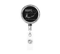 Hope for A Cure Charcot Marie Tooth Awareness Porte-badge en métal robuste, porte-badge rétractable avec clip de ceinture pour porte-cartes nominatives Employé Enseignant