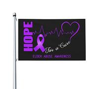Hope For A Cure Drapeaux de sensibilisation à la maltraitance des personnes âgées 0,9 x 1,5 m Drapeau de décoration extérieure Bannière légère Drapeaux de fête à la maison Yard 3 x 5 drapeaux